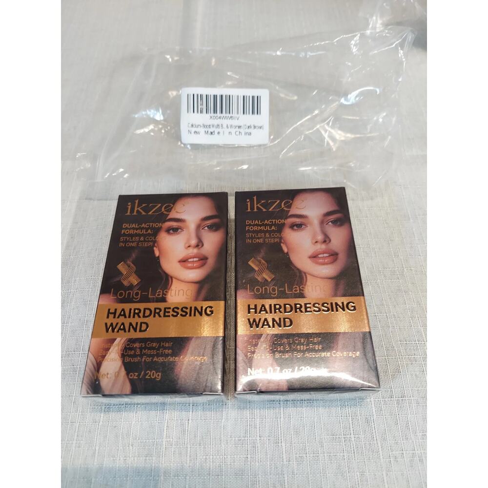 Ikzee Root Cover Up Hairdressing Wand Lot of 2 Dark Brown Gray Coverage